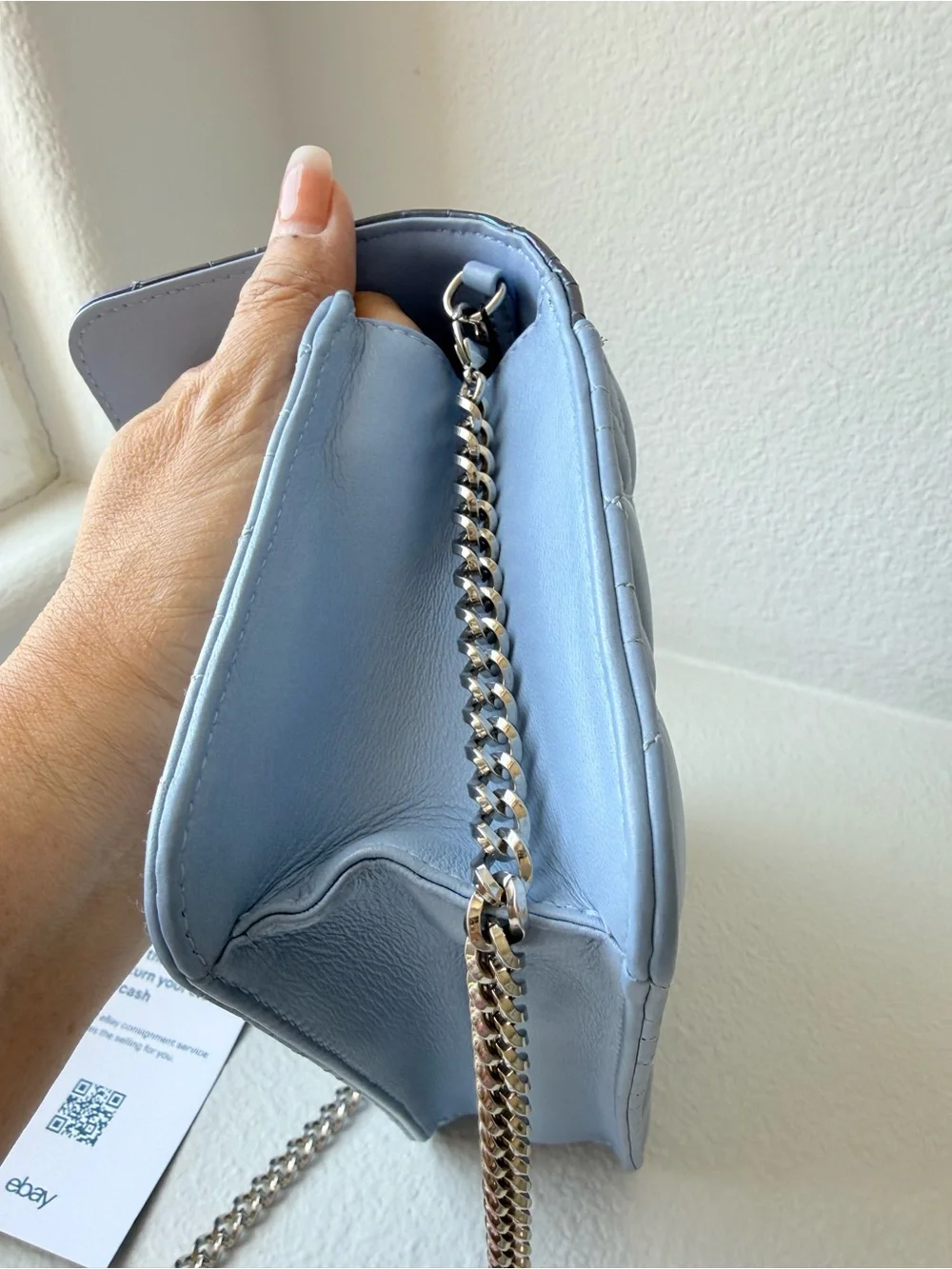⭐️Dior Quilted Two-Tone Leather Shoulder Bag in Iridescent Green and Light Blue